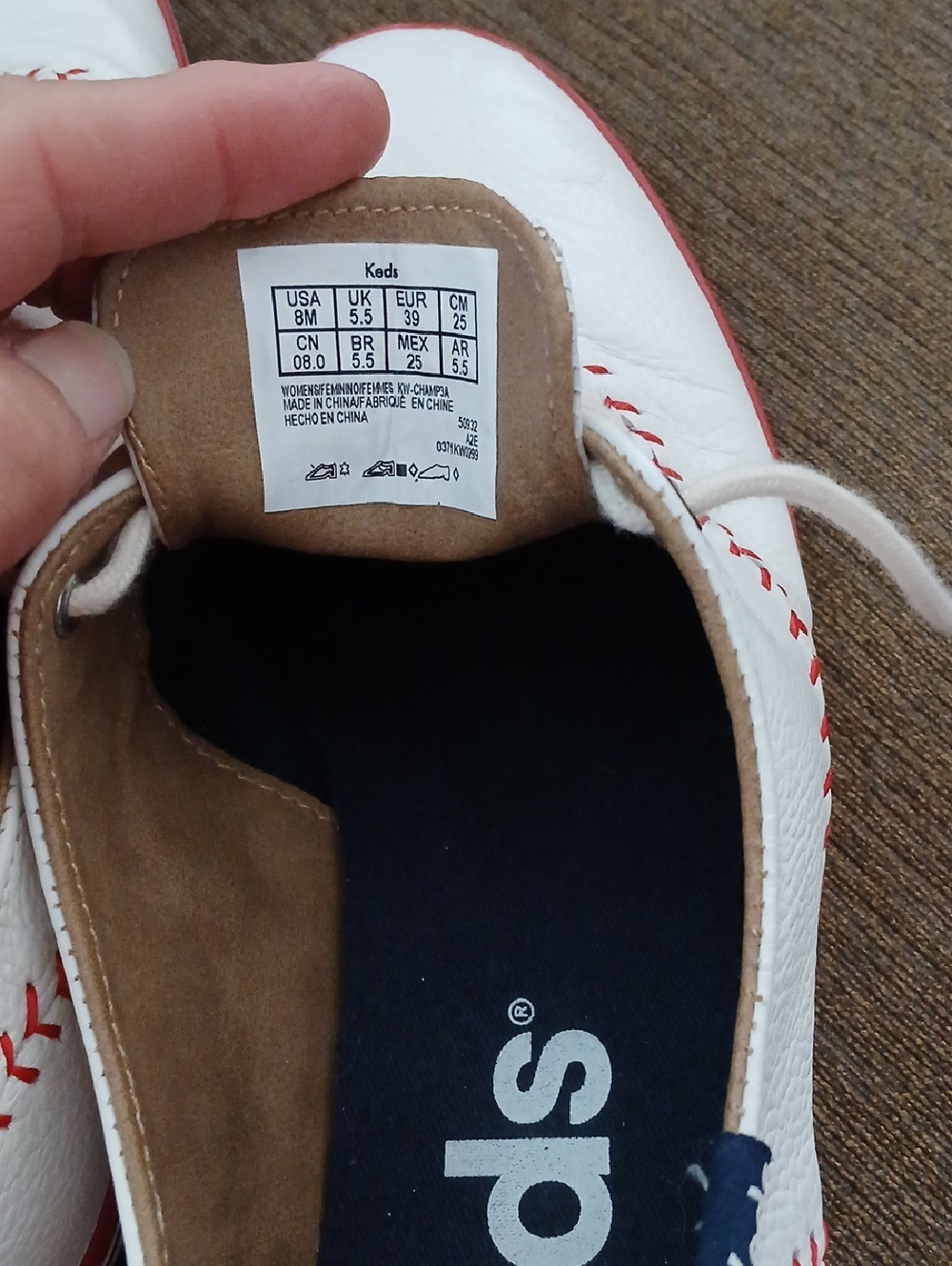 Keds Wkite Leather Baseball Sneakers - Picture 4 of 5